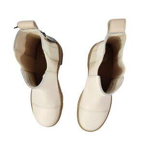 Sorel Joan Now Chelsea Leather Waterproof lug sole boot bleached ceramic sz 7.5